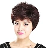 Gooaction Fashion Short Fluffy Wavy Office Lady Woman Wig Mother's Wig