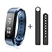 Diggro ID115HR Smart Bracelet Heart Rate Bluetooth 4.0 Sports Pedometer Calorie IP67 Waterproof Sleep Monitor Call/SMS Reminder Sedentary Reminder for Android IOS (Blue)