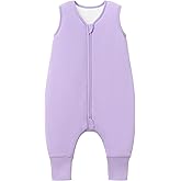 TADO MUSLIN Baby/Toddler Sleep Sack with Legs, Rayon from Bamboo 95% + 5% Spandex, 1.0 TOG, 2‑Way Zipper Sleeping Bag, Walker‑Friendly 12-18M Purple
