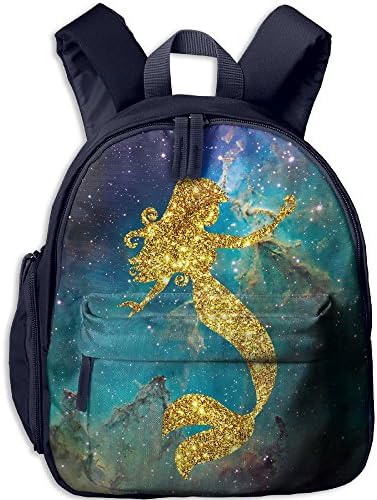 Gold Mermaid Toddler Kids Backpack Preschool Backpack Navy Mini Backpack