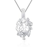 LGSY Flower Cage Pendants Crafting Charm for DIY Necklace Bracelet Jewelry Making Sterling Silver/Gold Plated
