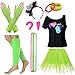 Fun Daisy Costume I Love The 80's T-Shirt Fancy Outfit Dress for 1980s Theme Party Supplies (XL/XXL, Neon Green)