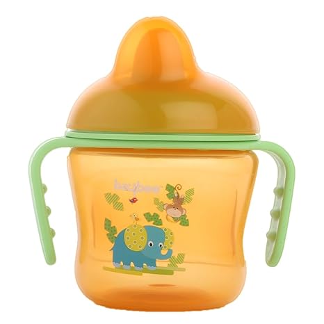 BAYBEE 2 Handle Baby Sipper with Hard Spout (Orange)