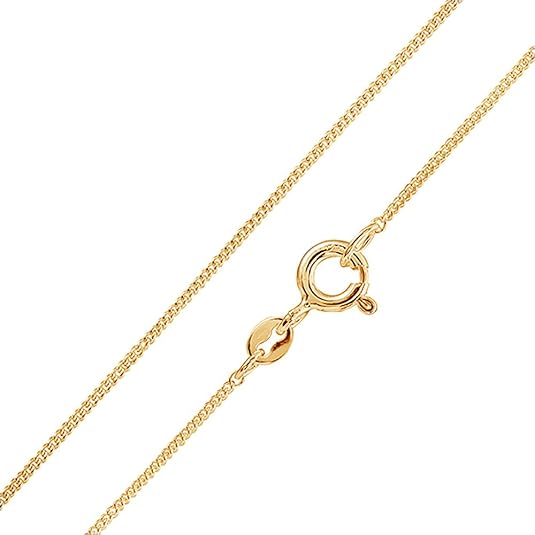 MATERIA Schmuck 925 Silber Panzerkette vergoldet 1mm - Damen Halskette gold in 40 45 50 60 70 cm #K69