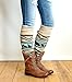 VIGVOG Women Boho Knitted Boot Gaiters Long Leg Warmer (Beige)
