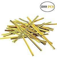 ADMOZ 800pcs 4.7" Metallic Black Twist Ties (Yellow)