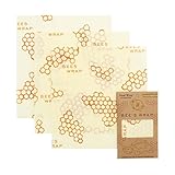 Bee's Wrap Medium 3 Pack, Eco Friendly Reusable Food Wraps, Sustainable Plastic Free Food Storage, Each Wrap Measures 10