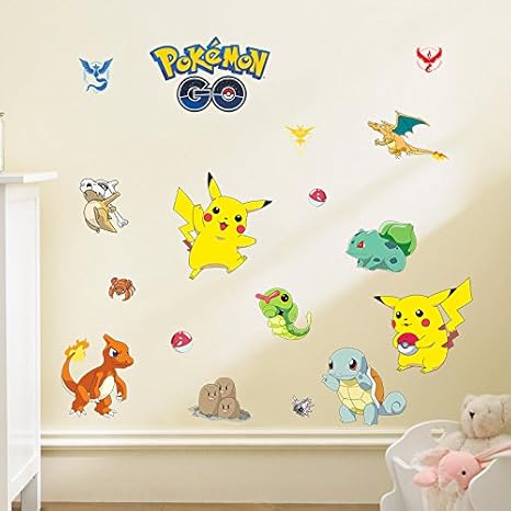 Cartoon Pokemon Go Wall Stickers For Kids Rooms Home Decor Pikachu