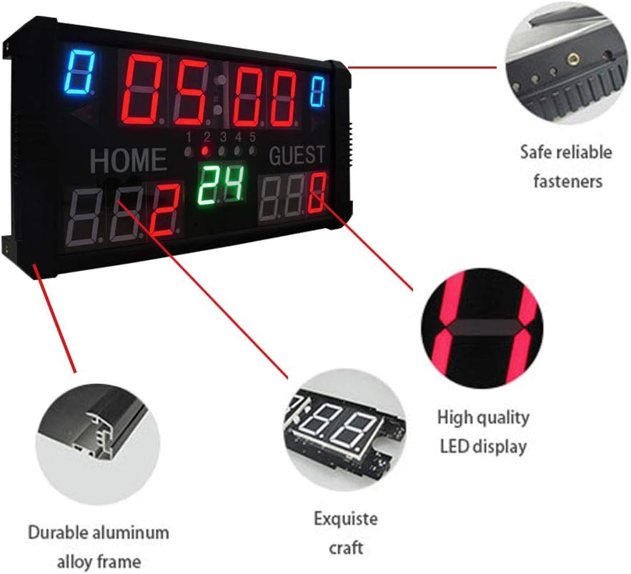 GAN XIN - Marcador LED con Pantalla de 14 dígitos para Baloncesto ...