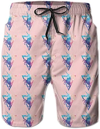 Galaxy Unicorn Mens Quick Dry Swim Trunks Casual Beach Board Shorts L