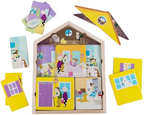 Wooden Storytelling Stacking Puzzle: 4 Puzzles in 1 - Each Layer is a Different Story Sequence