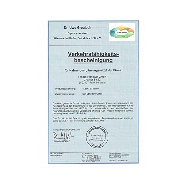 Vita2You Super K2-1200Âµg Vitamin K2 - Original vitaMK7Â® - (NatÃ¼rliches MK-7) mit MK-4 >99% All Trans - 120 Kapseln - Hochdosiert - Premium QualitÃ¤t – Bild 4