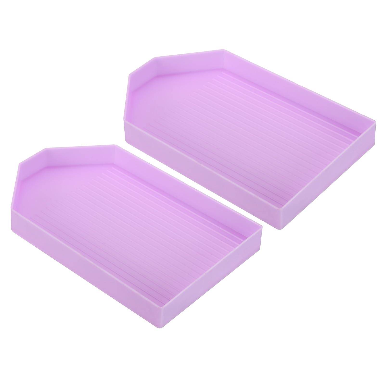 PATIKIL 2pcs diamond painted Tray, 13x8cm Diamond Art Trays Bead Rhinestone Sorting Tray Organizer Large Plate Craft Tool Rectangle, Red