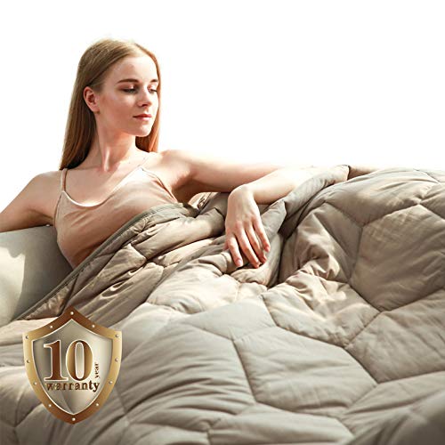 YEMYHOM 100 Cotton Weighted Blanket Adult Bed Heavy Blankets with