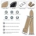 Fullmosa 7 Colors Compatible Watch Band, Calf Leather Compatible Watch Strap Replacement Strap with Stainless Steel Clasp, Khaki 38mm