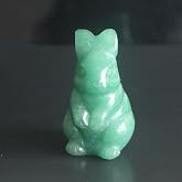 HLbshi Cute Hand Carved Gemstone Crystal Rabbit Bunny Figurine Animal Carving Statue Home Decor 1.5'' (Green Aventurine)