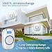SadoTech Wireless Doorbell for Home - Battery Operated, 1000 Feet, Wireless Door Bell w/LED Flash, 1 push button + 1 receiver, Baby Blue