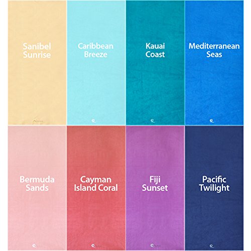 Aurorae Sport and Swim Towel Aqua for Beach, Pool, Travel, Microfiber, Super Absorbent, Extra Large, Lightweight (Kauai Coast) - Thumbnail 7