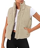 AUTOMET Puffer Vest Women Sleeveless Winter Cropped