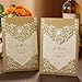 PONATIA 25PCS Laser Cut Invitations Cards Luxury Diamond Gloss Design Wedding Bridal Shower Invitation Baby Shower Engagement Birthday Invitation Graduation (Dark Gold)
