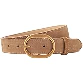 TILAFEYO Women's Suede Belt Casual Genuine Leather Jeans Belts Gold Buckle Elegant Waist Dress Belts