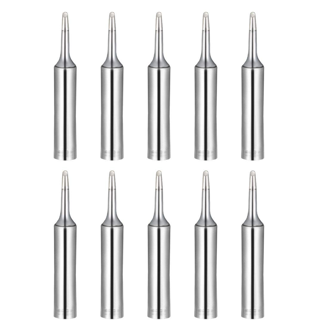 sourcing map Soldering Iron Tips 4mm x 6.5mm Bevel Edge Replacement for Solder Station Tip 900M-T-1C Silver 10pcs