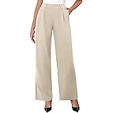 DLOODA Womens Wide Leg Dress Pants Stretchy High Waisted Work Pants Business Casual Office Trousers with Pockets