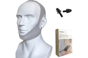Yootar Anti Snoring Chin Strap for Cpap Users, Comfortable Mesh Breathable My Stop Solution Devices Snore Stopper Strips Mask Belt Jaw Sleep Aid Men Women (Grey)