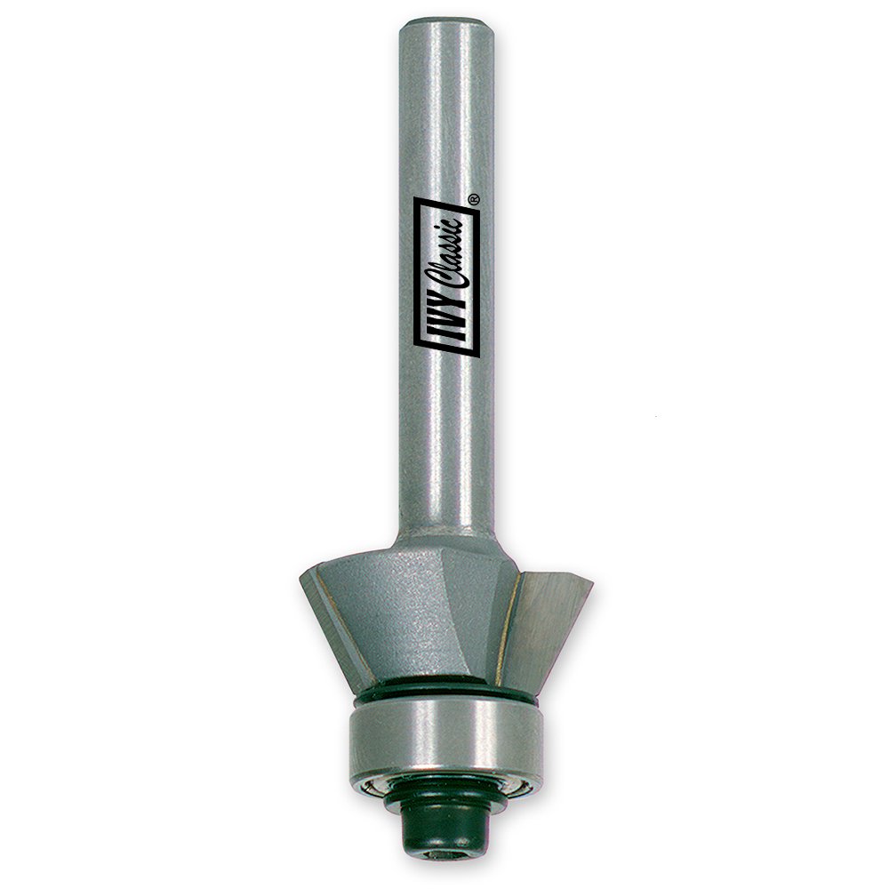 IVY Classic 10828 25-Degree Bevel Laminate Trim Carbide Router Bit with Ball Bearing, 1/4-Inch Shank, 1/Pouch