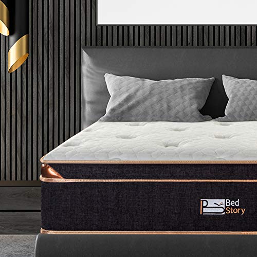 BedStory Queen Mattress, 12 Inch Cool Gel Memory Foam Hybrid Mattress
