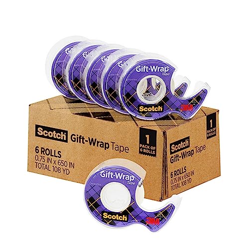 Scotch GiftWrap Tape, 3/4 in x 650 in, 6 Dispensers/Pack Pricepulse