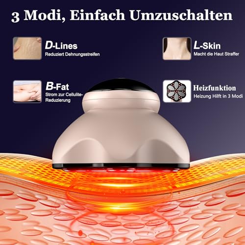 Professional Anti-Cellulite Massager, 3 in 1 Professional Anti-Cellulite Massager for Hands Tummy, Waist, Arms, Legs, Buttocks, Unisex, Lifting Effect