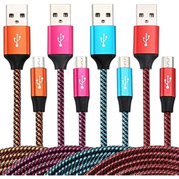 Micro USB Cable,Bynccea [4-Pack 10FT] Cell Phone Charger Android Nylon Braided Fast Charging Cord Compatible with Samsung Galaxy S6 S7 J3 J7 Edge,LG,HTC,Moto,Kindle Fire,Sony,Xbox,PS4(Multi-Colored)