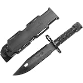 Lancer Tactical M9 Rubber Rubber Knife Training with Sheath for Airsoft Guns, Martial Arts Guard Fight; included Leg Holster Holder Handle Grip