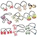 Bundle Monster 9 pair Baby Girls Hard Animal Elastic Band Hair Tie Accessory Set