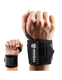 Muñequeras (18.0 in de calidad premium) para levantamiento de potencia, culturismo, levantamiento de pesas, muñequeras para entrenamiento de fuerza de peso