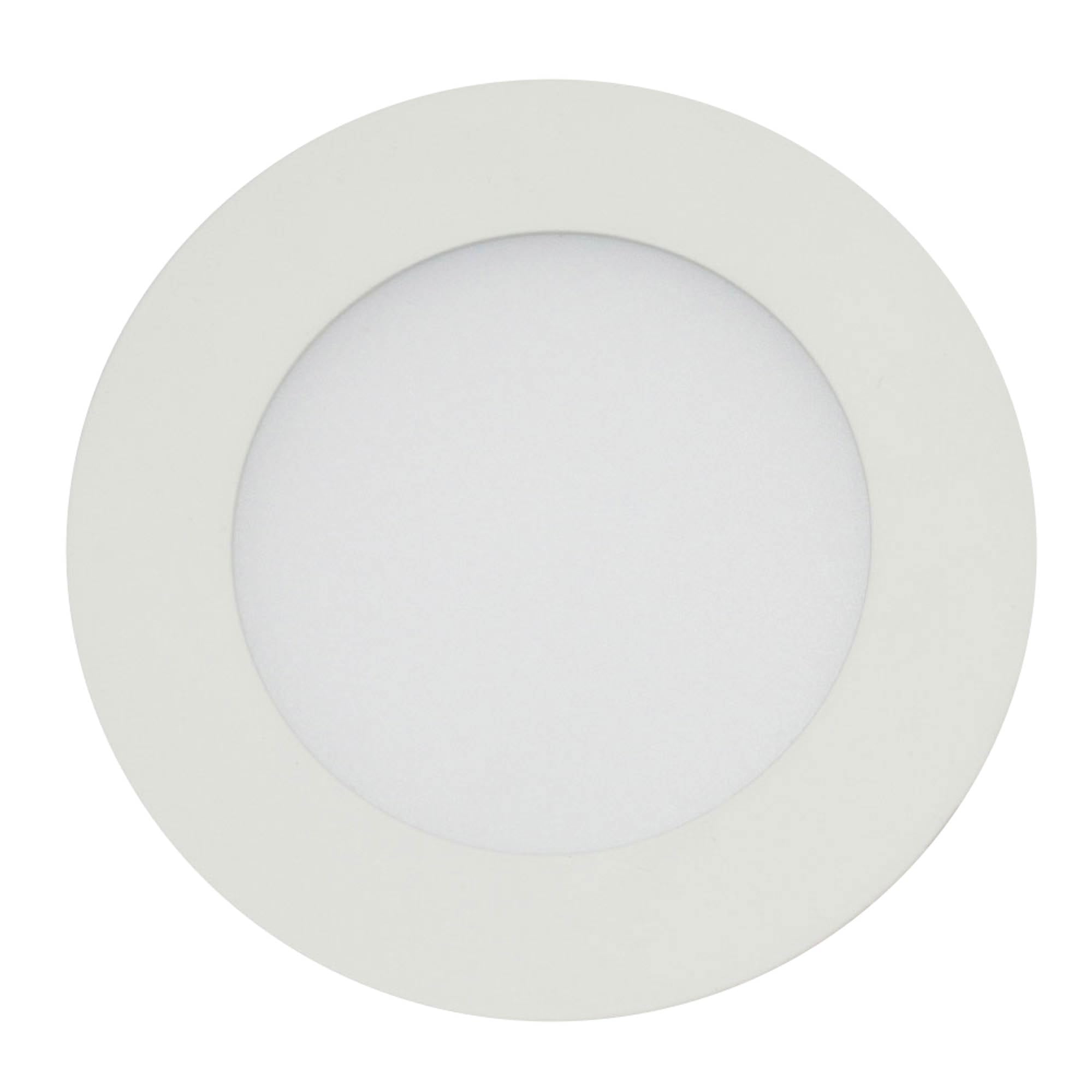 LED recessed Ceiling Light - 12 W - Warm White (~3000 K); Round recessed Light Flat, White