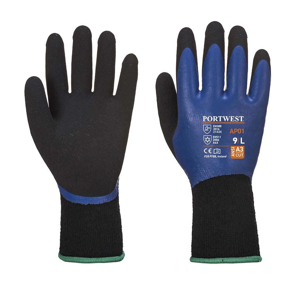 Portwest AP01 Thermo Grip Pro Glove Blue/Black, Small