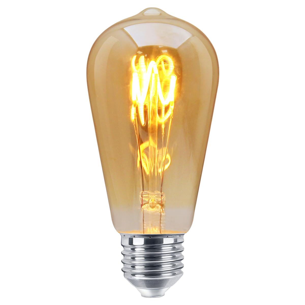 Long Life Lamp Company Edison Classics 2w Vintage LED Filament Bulb Teardrop Spiral ST58 Smoke Gold Glass E27 Edison Screw