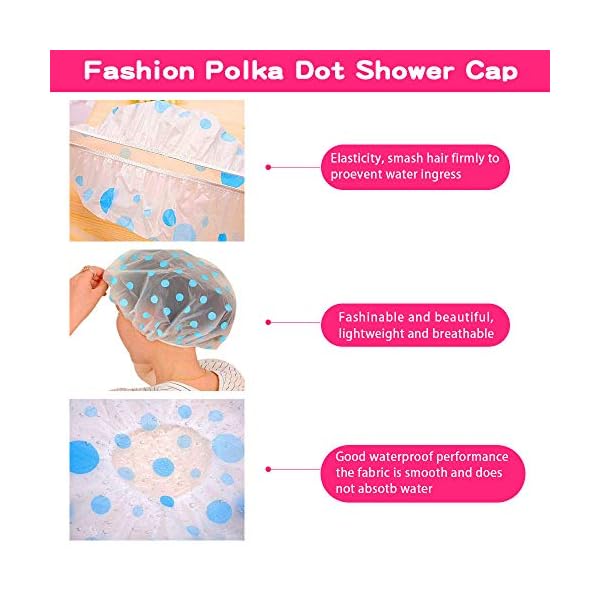 Shower-Caps-3-Packs-Waterproof-Shower-Cap-for-Women-Reusable-Shower-Hat-Bath-Caps-with-Elastic-Band-Large-Plastic-Long-Hair-Environmental-Protection-Hats-for-Ladies-Girls-Kids-Spa-Salon Shower Caps 3 Packs, Waterproof Shower Cap for Women Reusable Shower Hat Bath Caps with Elastic Band, Large Plastic Long…