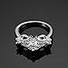 FENDINA Womens Shinning Silver Plated Vintage Solitaire Wedding Engagement Bands Rings Size 8