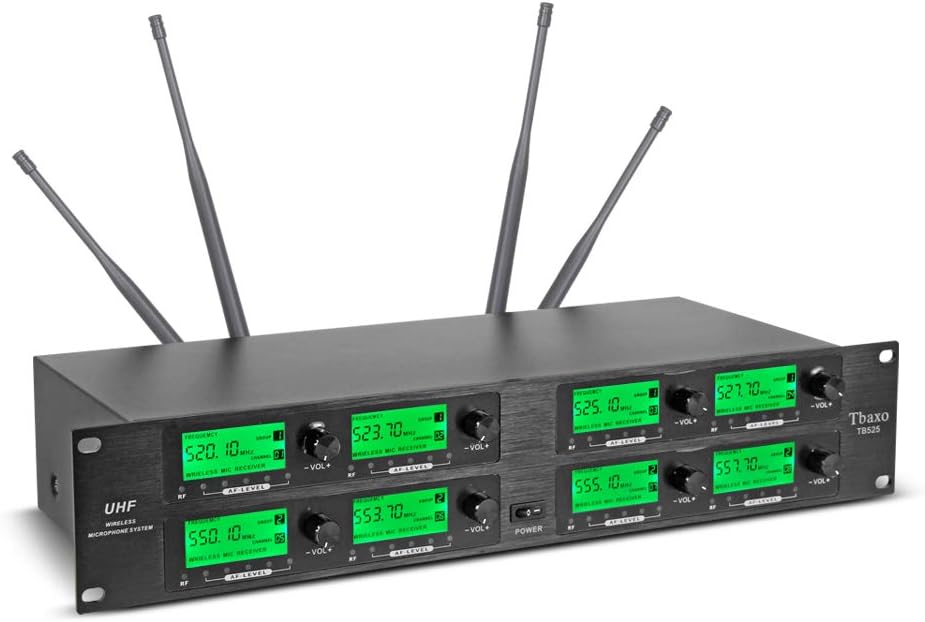 Frequency A Wireless Microphone System 8 Channel Microphone UHF 4 Handheld Mic 4 Headset 4 Lavalier Bodypack 4 Lapel Mic Pro Audio Karaoke System Church Speaking Conference Wedding Party: Home Audio & Theater