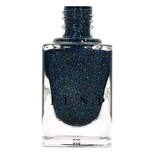 ILNP After Midnight - Prussian Blue Holographic Nail Polish with Gold Accents, Chip Resistant Manicure, Non-Toxic Nail Lacquer, Vegan, Cruelty Free, 12ml
