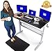 Stand Steady Tranzendesk 55 Inch Standing Desk | Easy Crank Height Adjustable Sit to Stand Workstation | Modern Ergonomic Desk Supports 3 Monitors | Ideal for Home & Office (Black/Silver)
