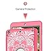 iPad mini/2/3 Case, Hocase Shockproof Hybrid Dual Layer Hard Rubber Protective Case with Cute Flower Design for Apple iPad Mini 1st/2nd/3rd gen 7.9-inch - Hot Pink/Grey