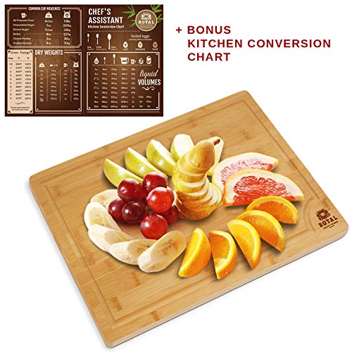 image for ROYAL CRAFT WOOD Small Bamboo Cutting Board for Kitchen with Handles a