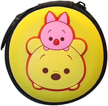 AmebaConcept Yellow Disney Winnie the Pooh &amp; Piglet Earphone Case Cover Cable Earphones Cord Holder