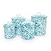 Crow Canyon Home Enamelware Canister Set, 4 piece, Turquoise/White Splatter