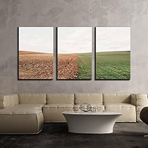 Landscape with Field and Farmland x3 Panels