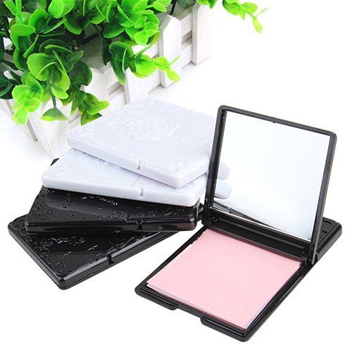 Polytree 50 pcs Blotting Paper Beauty Control Oil Absorbing Tissues Face Facial Make Up Sheets with Mirror Black Plastic Cover - Thumbnail 3
